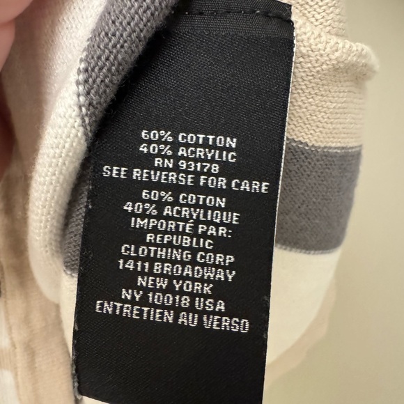 Men's Magaschoni Vertical Tricolor Striped Top Size S Cotton Blend EUC - Picture 3 of 7